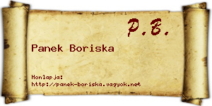 Panek Boriska névjegykártya